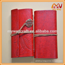 Hot sale new fashion leather notebook ,travel planner dairy notebook with blank sheets
